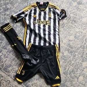 adidas Black White Jersey with Yellow Trim